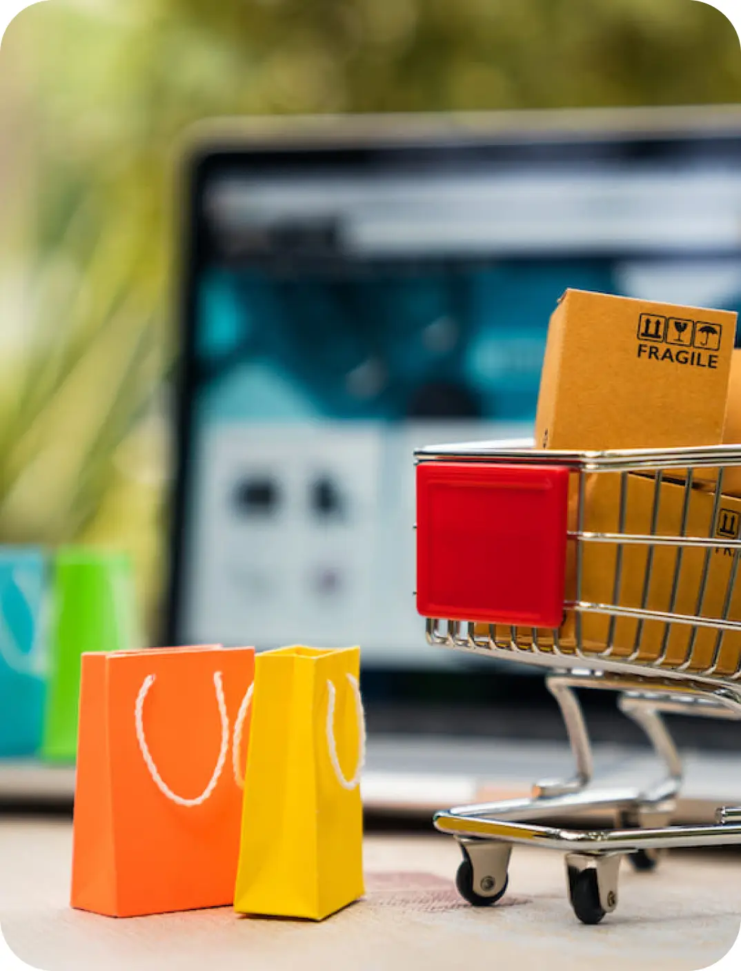Online shopping and product marketing visual